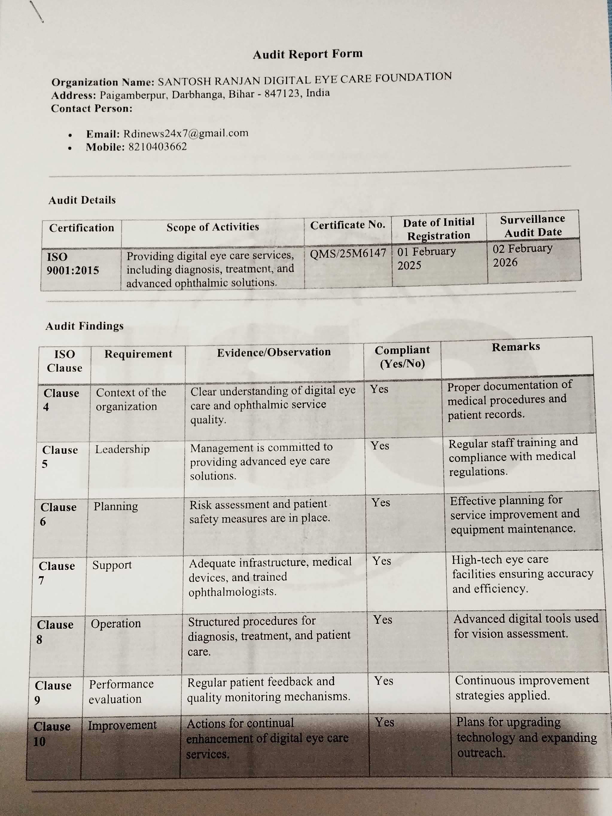 Audit Report